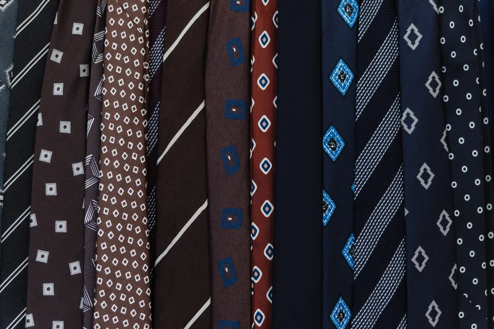 Tie patterns arranged side by side.